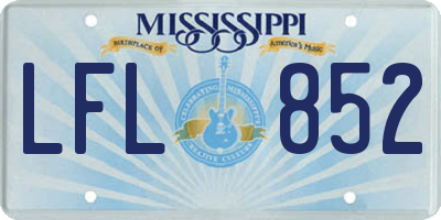 MS license plate LFL852