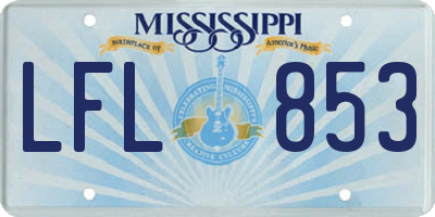 MS license plate LFL853