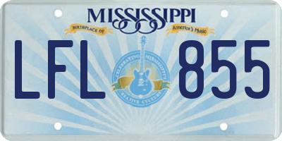 MS license plate LFL855