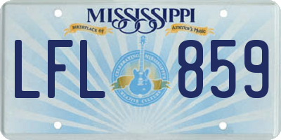 MS license plate LFL859