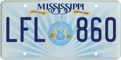 MS license plate LFL860