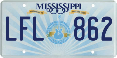 MS license plate LFL862
