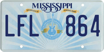 MS license plate LFL864