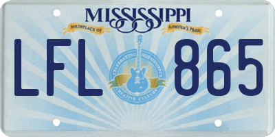 MS license plate LFL865