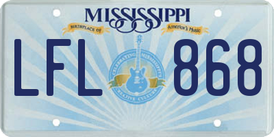 MS license plate LFL868