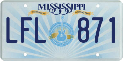 MS license plate LFL871