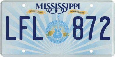 MS license plate LFL872