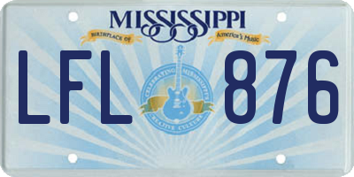MS license plate LFL876
