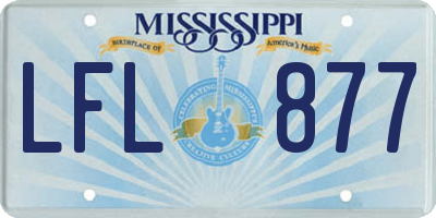 MS license plate LFL877