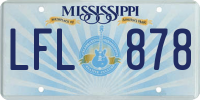 MS license plate LFL878
