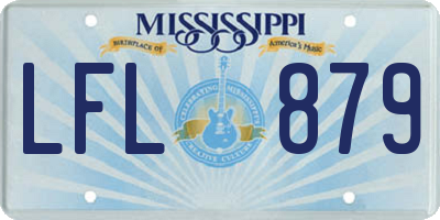 MS license plate LFL879
