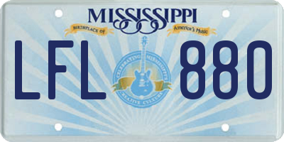 MS license plate LFL880
