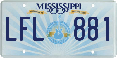 MS license plate LFL881