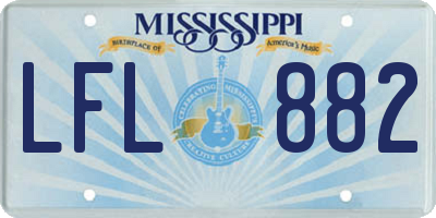 MS license plate LFL882