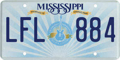 MS license plate LFL884