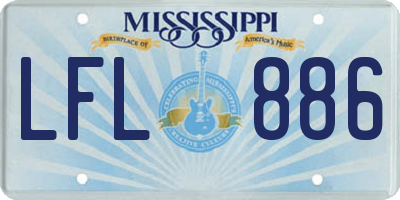 MS license plate LFL886