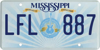 MS license plate LFL887