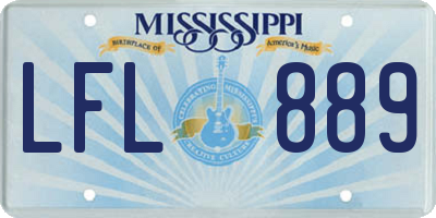 MS license plate LFL889
