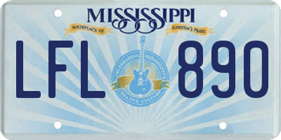 MS license plate LFL890