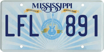 MS license plate LFL891