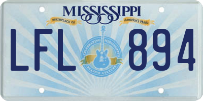 MS license plate LFL894