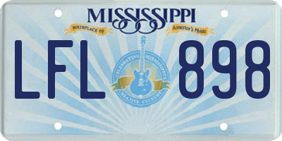 MS license plate LFL898
