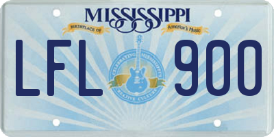 MS license plate LFL900