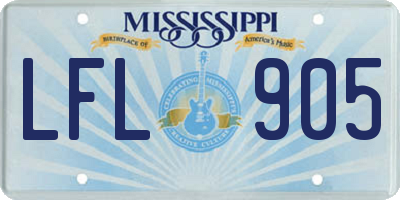 MS license plate LFL905