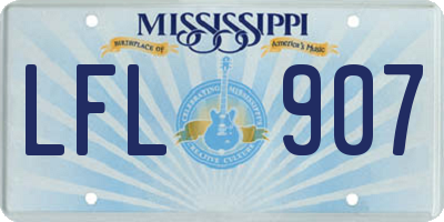 MS license plate LFL907
