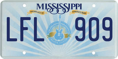 MS license plate LFL909