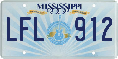 MS license plate LFL912