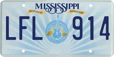 MS license plate LFL914