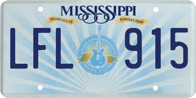 MS license plate LFL915