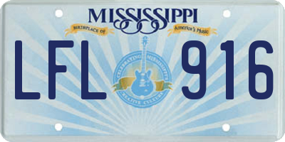 MS license plate LFL916