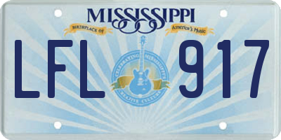 MS license plate LFL917