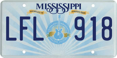 MS license plate LFL918