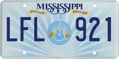 MS license plate LFL921