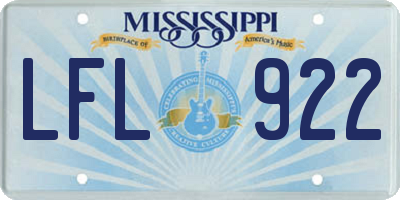 MS license plate LFL922