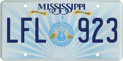 MS license plate LFL923