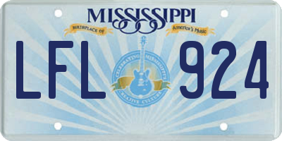MS license plate LFL924