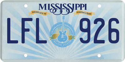 MS license plate LFL926