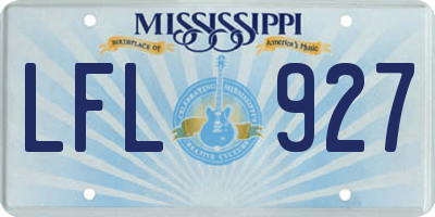MS license plate LFL927