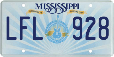 MS license plate LFL928