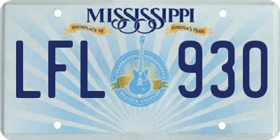 MS license plate LFL930