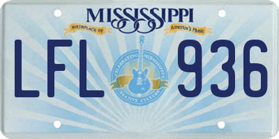 MS license plate LFL936