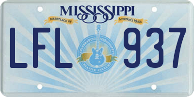 MS license plate LFL937