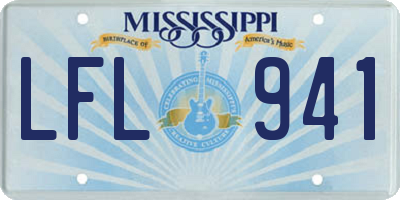 MS license plate LFL941