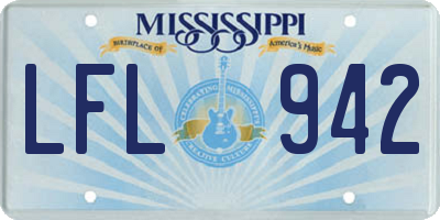 MS license plate LFL942