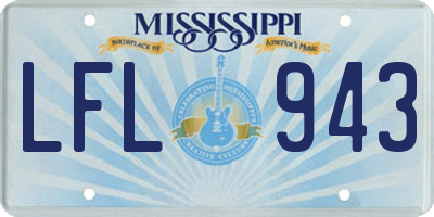 MS license plate LFL943