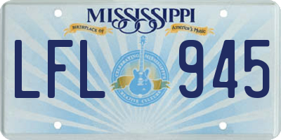 MS license plate LFL945